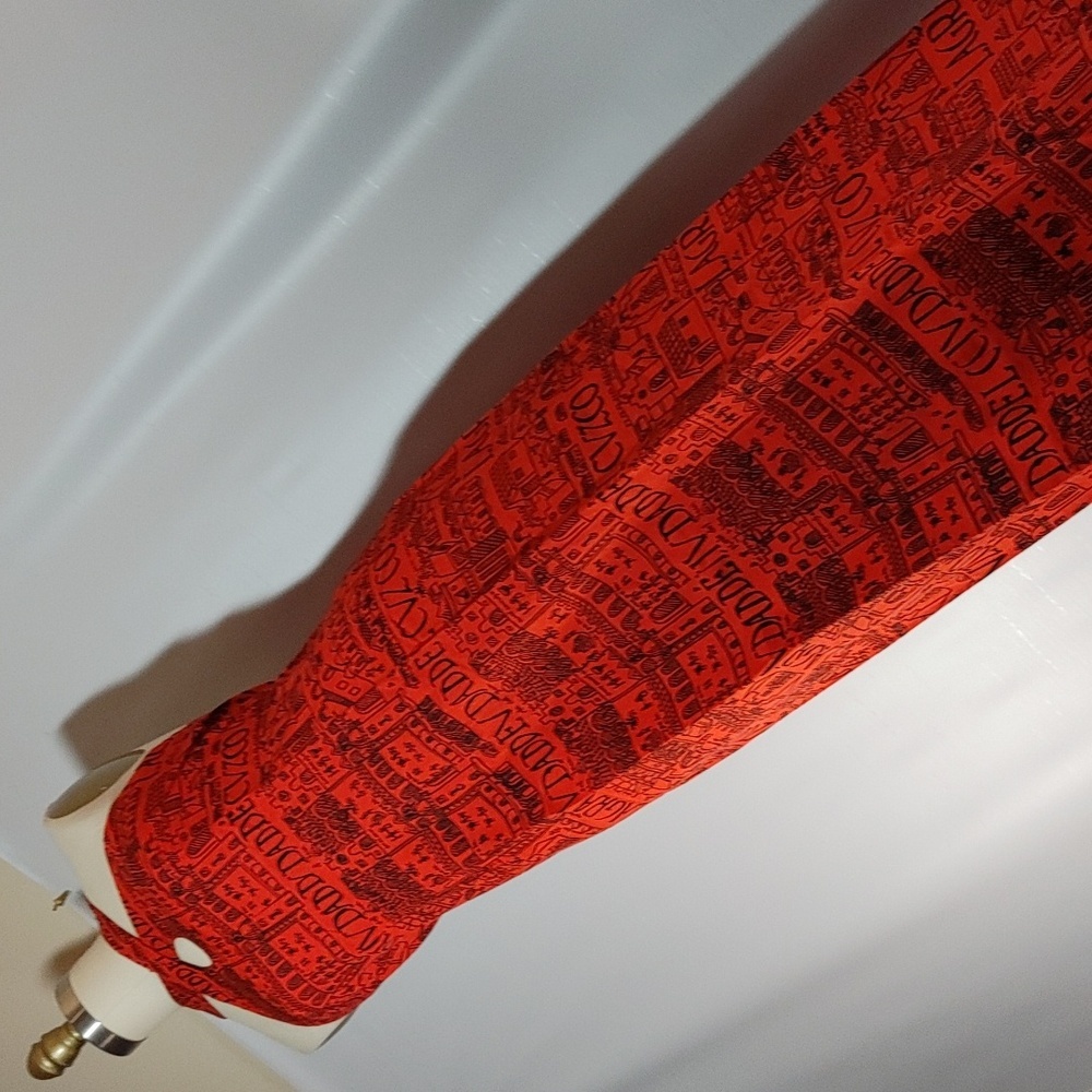 Strapless Fitted Long Red Black Print Cotton Dress Choker Neck Vintage